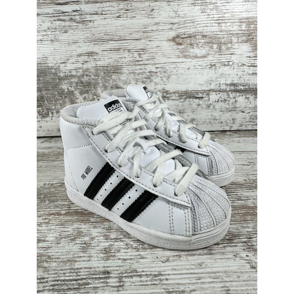 Toddler Adidas Pro Model White High Top Sneakers Sz 6 EUC!
